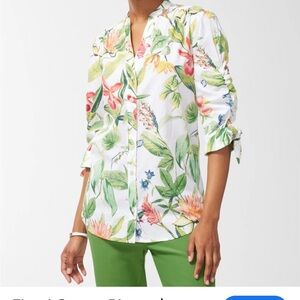ISO Chicos Sz 3 Floral Cotton Blouse